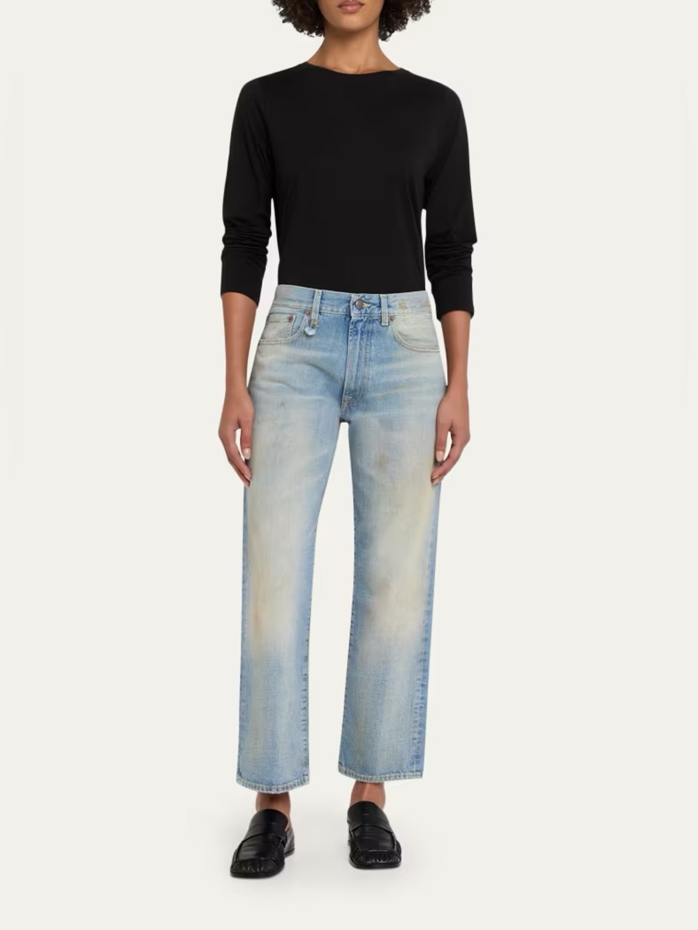R13 Boyfriend Jeans in Bass Blue - Size 25